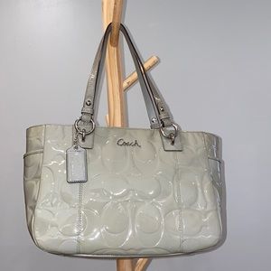 Coach gray Patient leather purse